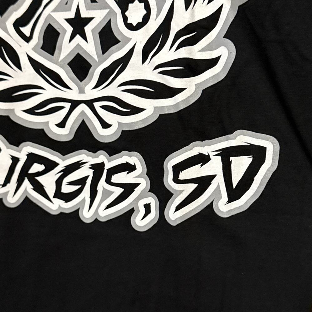 Dixxon Mens Tee Shirt Sturgis SD Sketchy Crest Size 2X Short Sleeve Black New - Picture 6 of 7